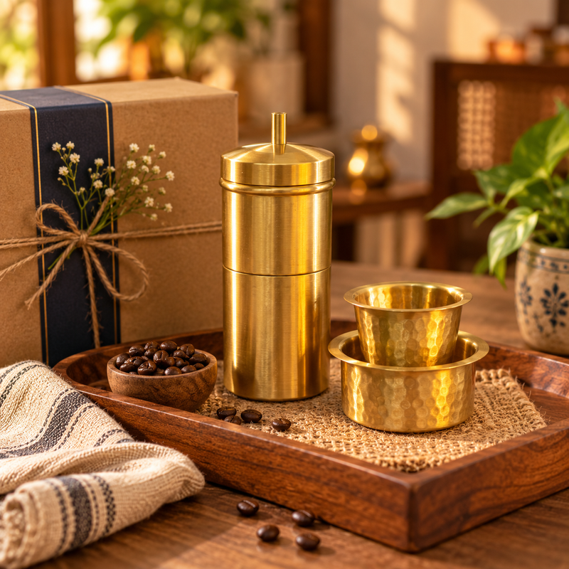 Brass Coffee Filter Set: Build a South Indian Coffee Corner