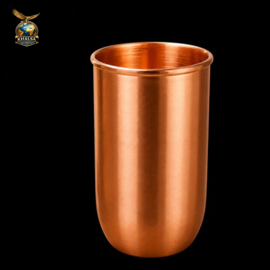Copper Hammered & Smooth Design Drinking Glass (300 ml)