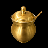 Brass Ghee Pot with Lid & Spoon
