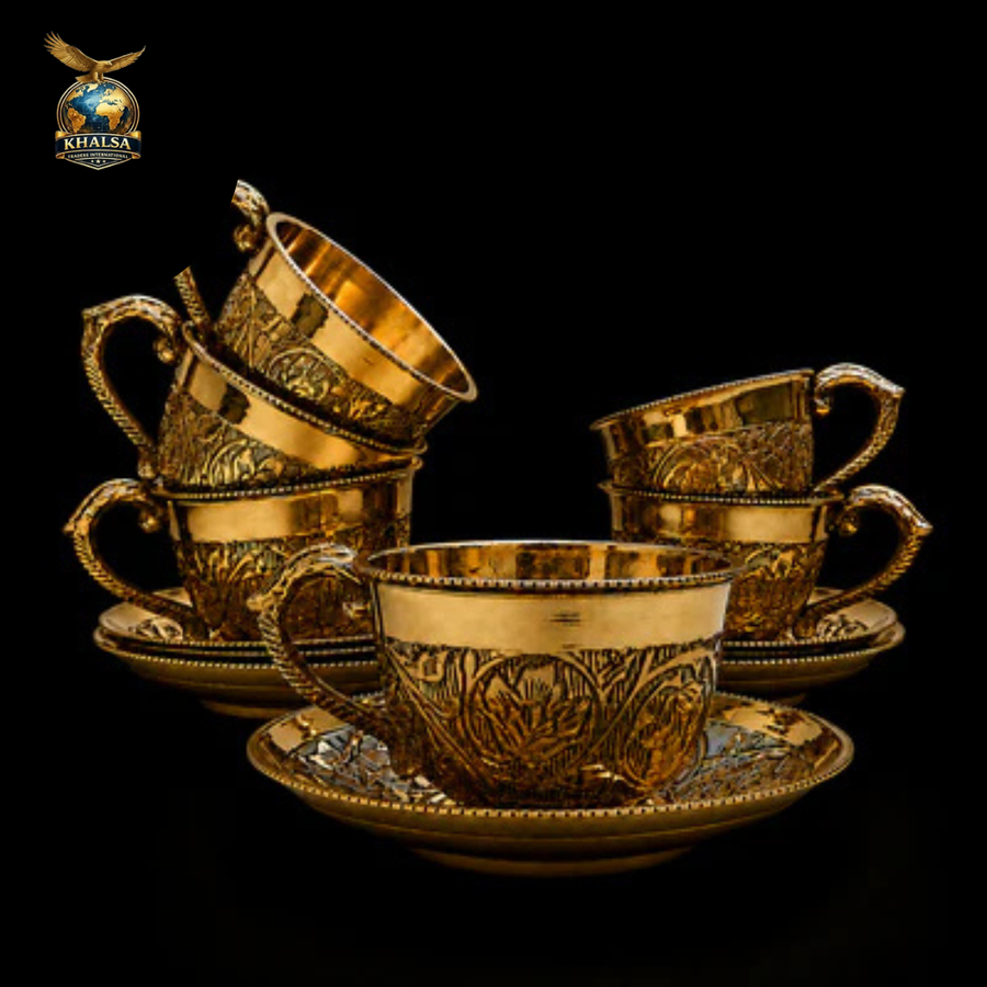 Royal Brass Tea Cup & Saucer Set