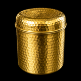 Brass Hammered Canisters (Dibbas) – Pack of 3