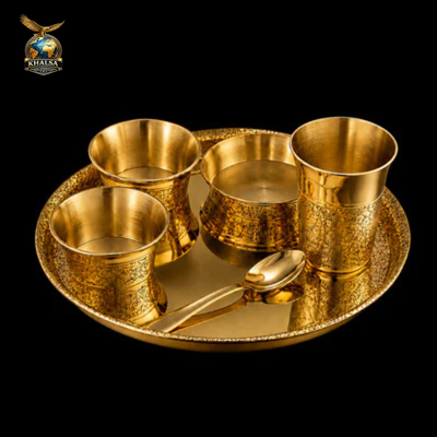 Hammered Brass Dinner Set