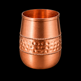 Copper Dome Shape Glass / Tumbler – Half Plain Half Hammered Design (Pack of 2)