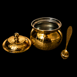 Brass Ghee Pot With Spoon