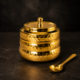 Brass Ghee Pot with Lid & Spoon (200g)