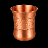 Copper Hammered & Smooth Design Drinking Glass Set (Pack of 2)