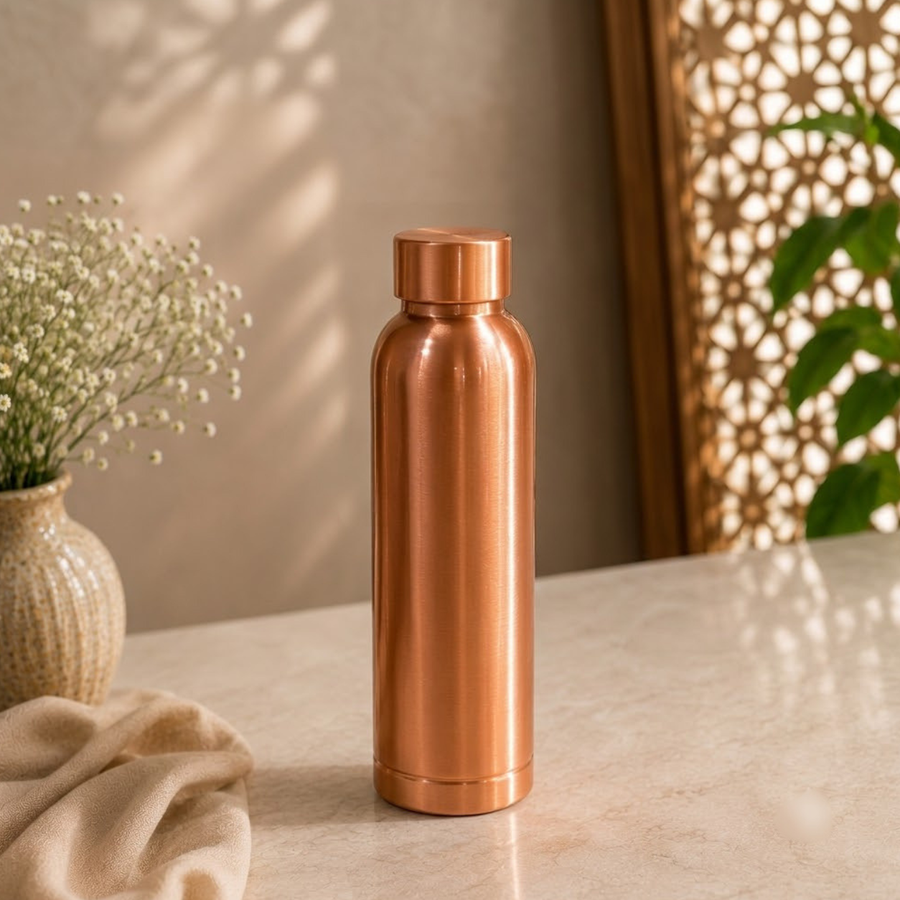 Matte Copper Water Bottle, 1L — Everyday Ayurvedic Hydration