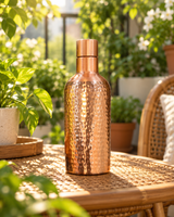 Hammered Copper Water Bottle – Rounded Shoulder, garden lifestyle