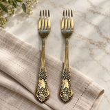 Ornate fork set of two — marble dining table lifestyle view