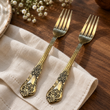 Ornate fork set of two — wood dining table lifestyle view